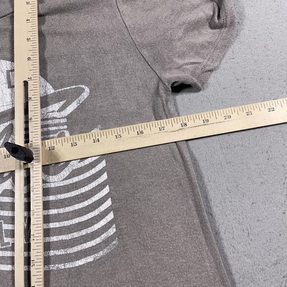 Gilli Shirt Womens Large Gray Good Vibes Only Graphic Tee Soft Made USA Rayon - Picture 3 of 8